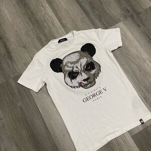 Avenue George V Paris White Graphic Panda Tee size small unisex